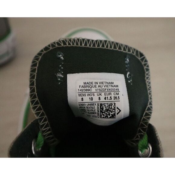 Converse 142389C Men's 8 Women's 10 Gray/Green Low Top Chuck Taylor Sneakers - Picture 9 of 9